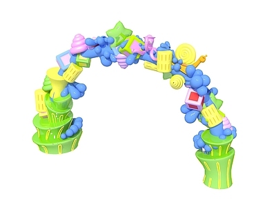 现代娱乐器材 海洋门卡通