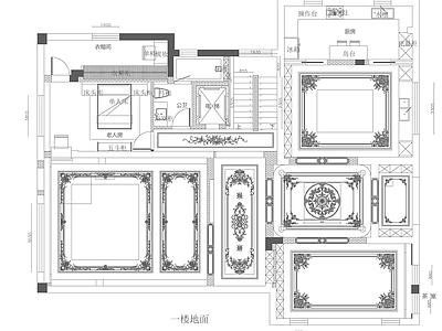 法式欧式地面拼花 法式地面拼花 施工图