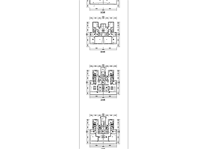 现代住宅楼建筑 叠拼5F 160x2 叠拼别墅 施工图