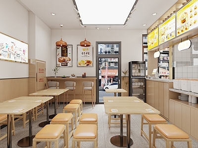 现代其他餐饮空间 现代街边小吃店