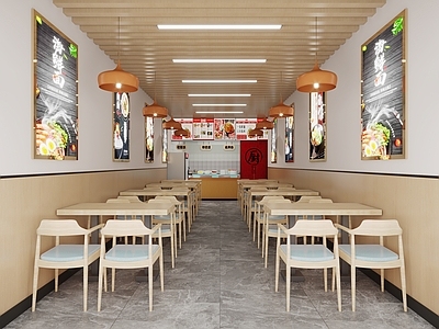 现代其他餐饮空间 现代小吃面馆