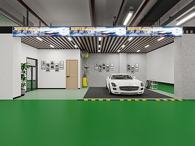 现代其他商业空间 现代洗车店