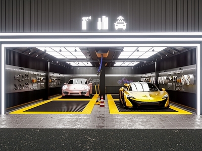 现代简约汽车4S店 汽修店 汽车美容 洗车店 修理工具 汽车维修店