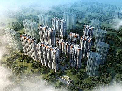 现代室外建筑商业高楼
