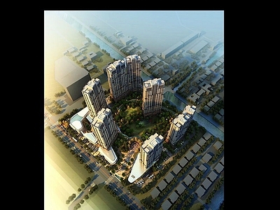 现代室外建筑商业高楼大厦