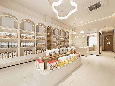 现代简约宠物店 现代简约宠物店 宠物货架 宠物用品 宠物店前台