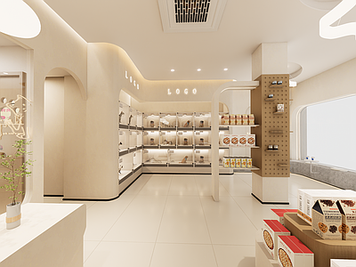 现代简约宠物店 现代简约宠物店 宠物活体柜 宠物用品 洞洞板