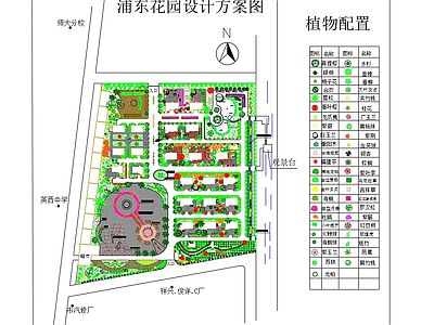 现代中式居住区景观 居住区景观规划 小区绿化平面图 居住区园林绿化 小区植物配置图 平面图 居住区景观