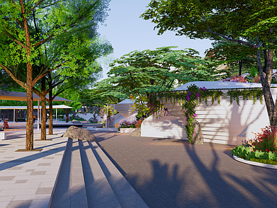 现代办公景观 酒店办公度假景观 示范区景观