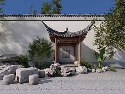 现代其他景观小品 中式韩式古建凉亭