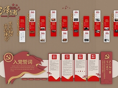 现代挂件 现代党建文化宣传墙