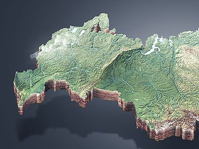 现代其他展厅 沙盘地形鸟瞰展台
