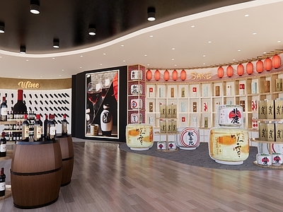 展示台 葡萄酒与清酒室内