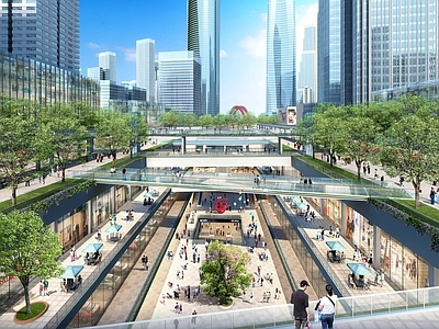 现代街道外景 商业街外景 商业街
