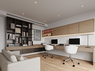 现代书房 现代书房 书房 学习空间