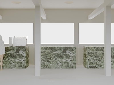 轻奢极简茶餐厅 前台展台区