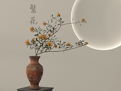 中古花艺 中古风花瓶 花瓶花艺 陶瓷花瓶