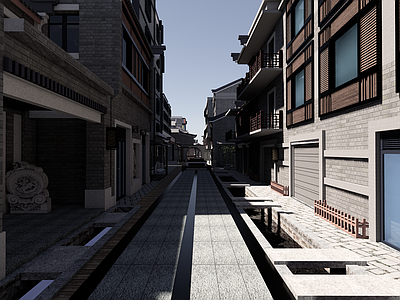 复古中式古建筑 古建 古建巷子 古建街道