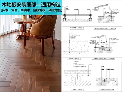 木地板 木地板细部构造 施工图