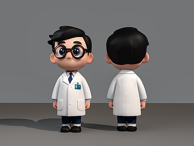 男人 医生 卡通人物 雕塑 摆件 手办