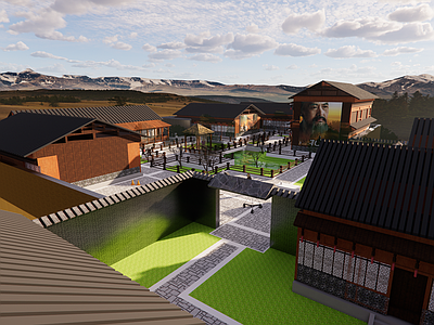 中式复古古建筑 古建 影视基地 孔子