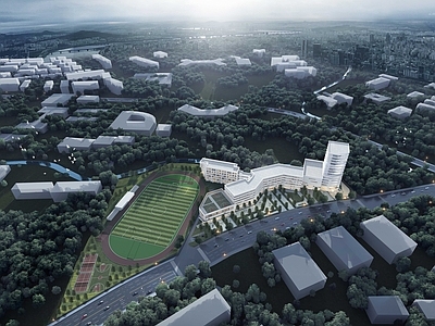 现代学校建筑 现代学校宿舍食堂