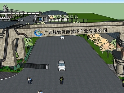 现代入口大门 厂区大门