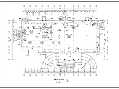 中式学校建筑 三层仿古图书馆建 施工图