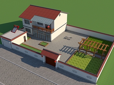 新中式现代其他住宅外观 美丽乡村庭院 乡村户型设计