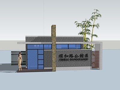 中式入口大门 门卫