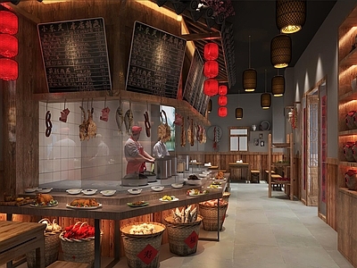 中式中餐厅 土菜馆 中餐厅 家常菜馆 民俗餐厅 中餐厅厨房