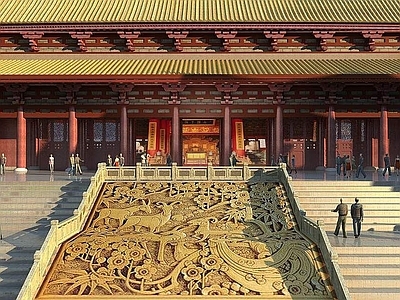 现代古建寺庙大殿