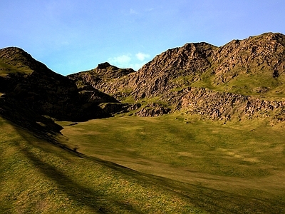 现代假山水景 现代 山 山脉