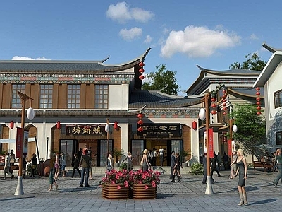 现代古建商业街