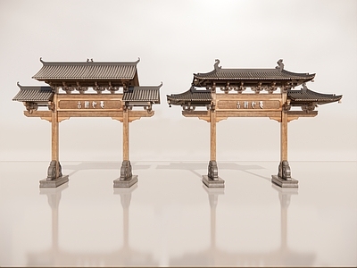 现代新中式牌坊牌楼 牌坊 牌楼 门楼 入口大门 寨门