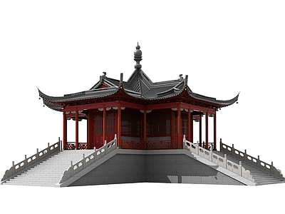 中式古建寺庙佛寺舍利殿3