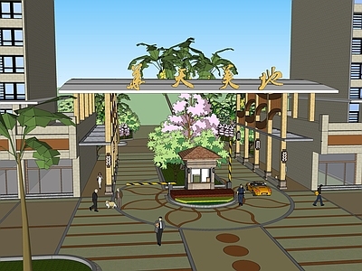 现代入口大门 小区入口大门