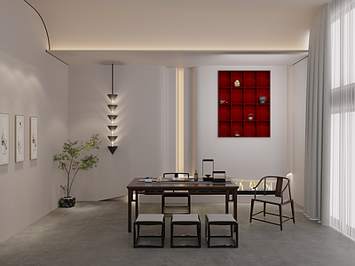 新中式现代茶水间 茶室 接待室 品茶室 茶