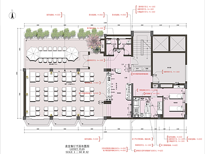 现代食堂 员工食堂全套图纸 自助餐 施工图