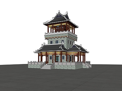 中式古建筑 古塔