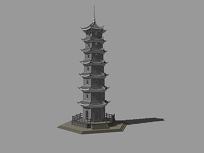 中式古建筑 石塔