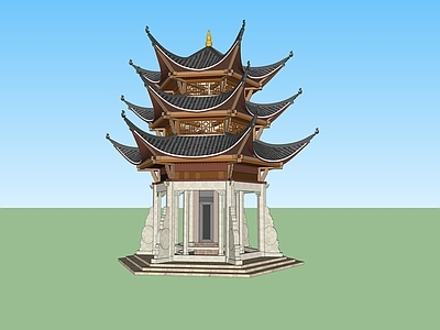 中式古建筑 古塔