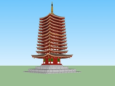 中式古建筑 古塔