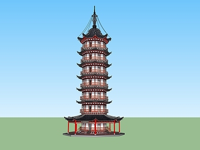中式古建筑 古塔