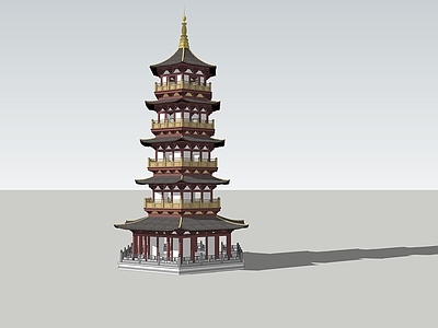 中式古建筑 古塔