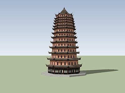 中式古建筑 古塔