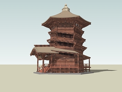中式古建筑 古塔