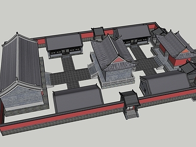 复古新中式古建筑 古建 院落