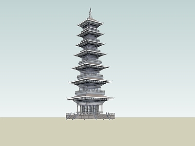 中式古建筑 石塔