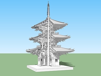 中式古建筑 古塔